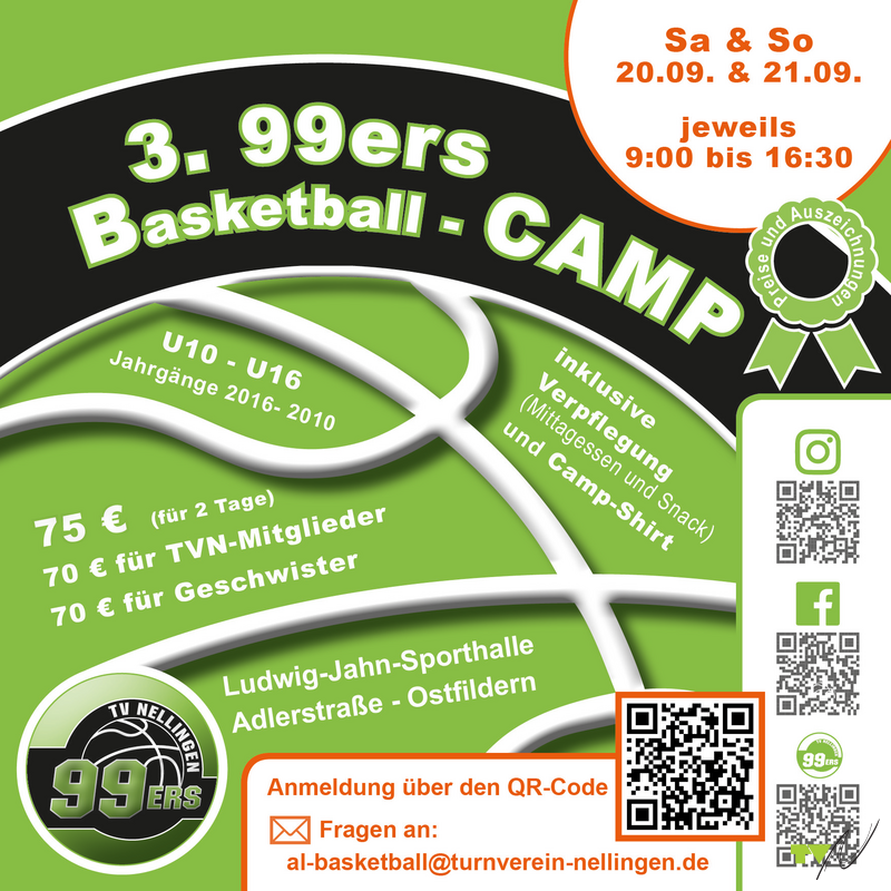 99ers Basketball-Camp am 20. und 21. September