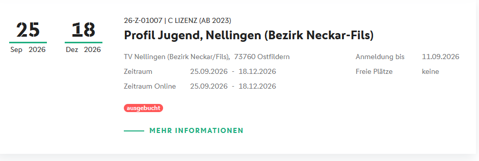 Lehrgang „Profil Jugend“ in Nellingen
