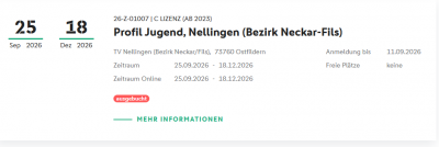 Lehrgang „Profil Jugend“ in Nellingen